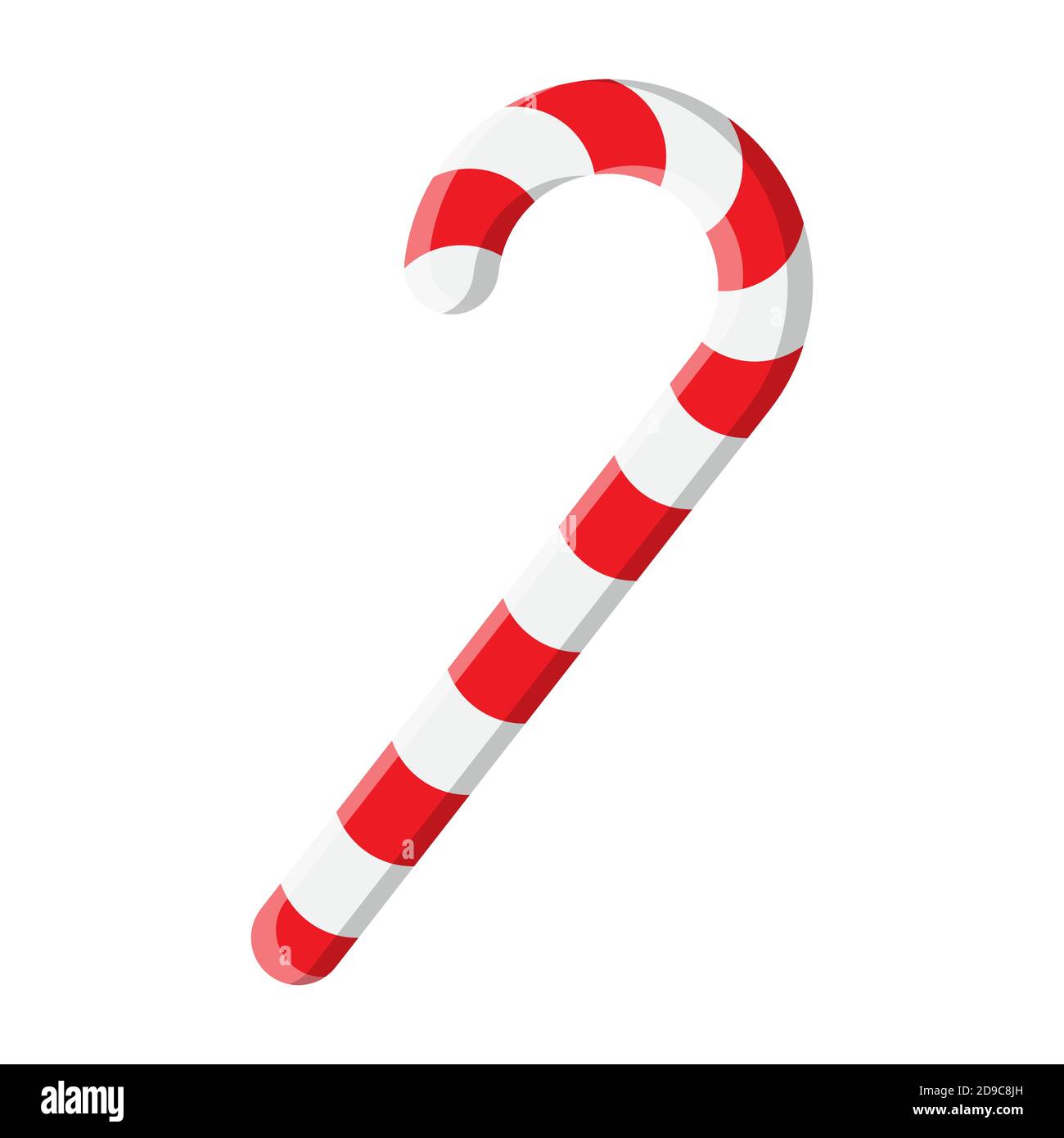 Ilustración de bastón de caramelo aislada sobre fondo blanco. Lollipop rojo  con rayas. Palo de menta. Diseño de símbolo de adorno de Navidad. Vector de  dibujos animados cl Imagen Vector de stock -