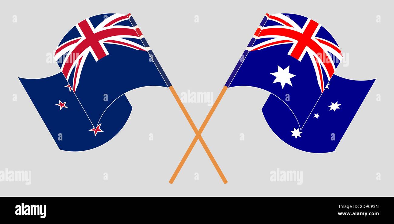 Banderas cruzadas y agitadas de Nueva