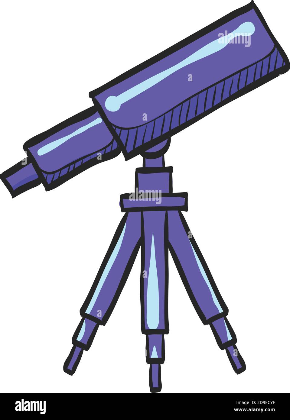 Icono de telescopio en dibujo de color. Espacio, constelación de estrellas  Imagen Vector de stock - Alamy