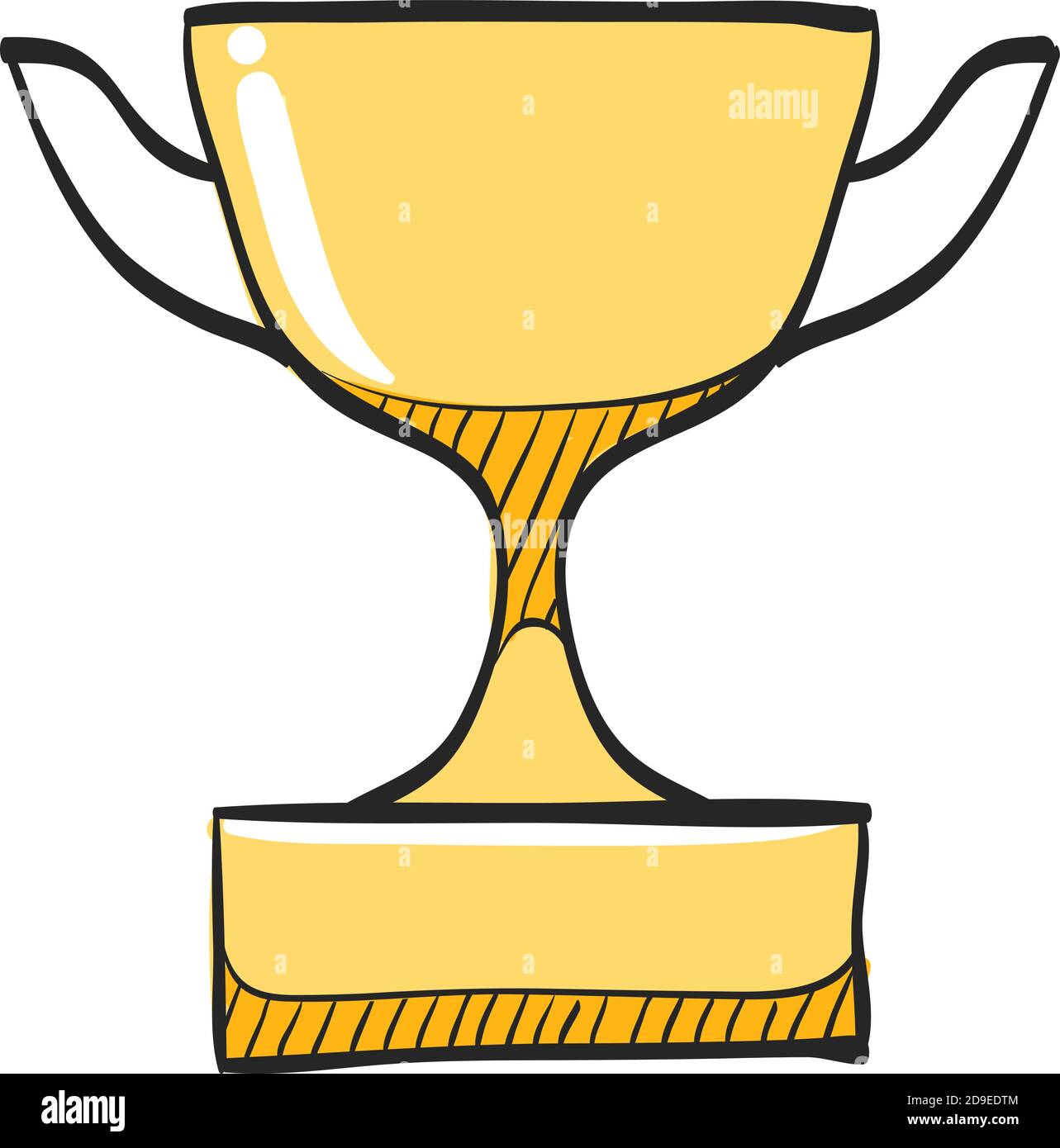 Icono de trofeo en el dibujo en color. Ganador campeón premio honor  celebración copa oro bronce primer lugar Imagen Vector de stock - Alamy