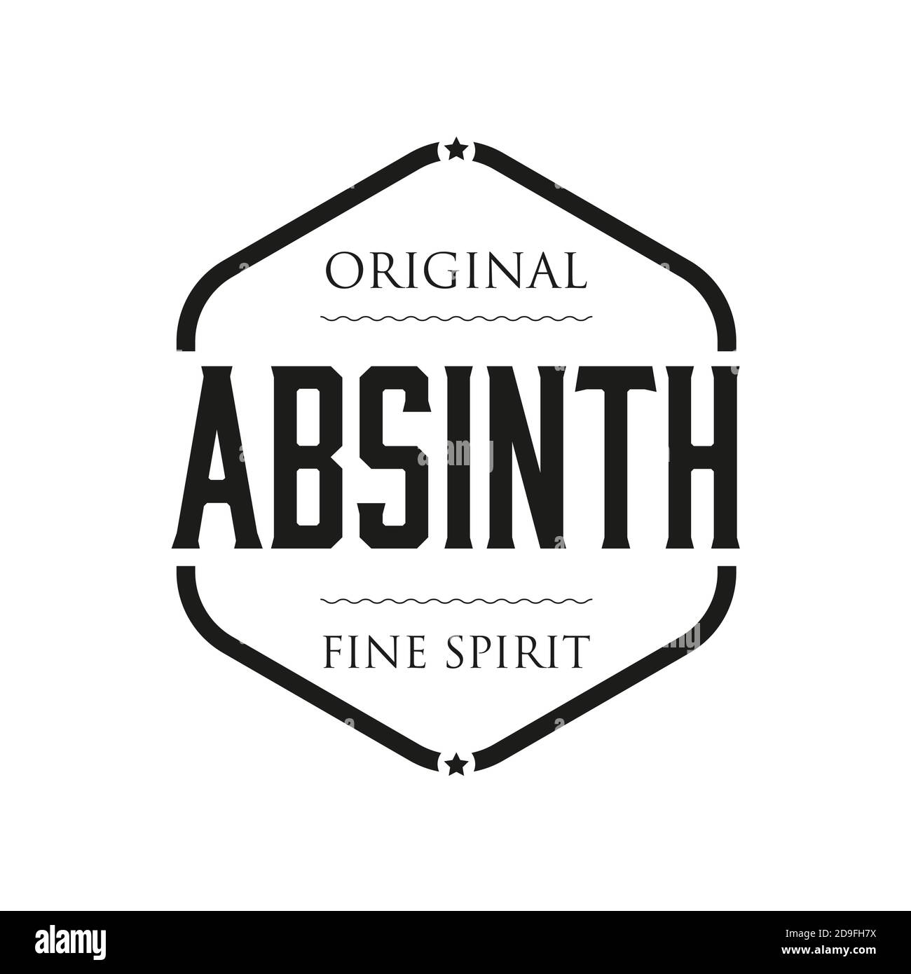 Original Absinth espíritu signo sello vintage Ilustración del Vector