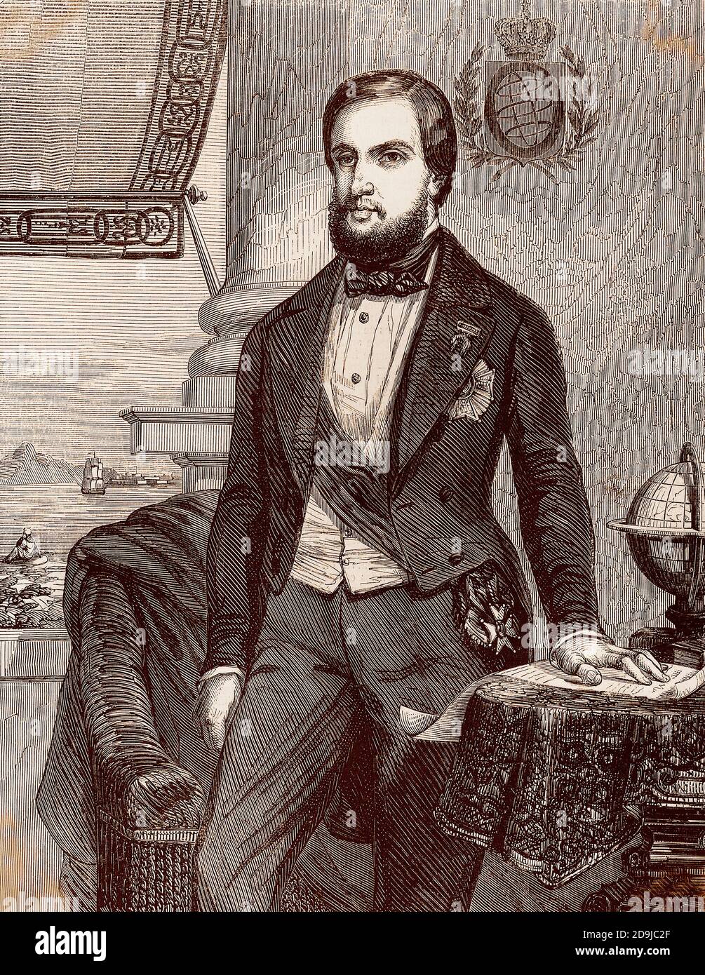 retrato de Pedro II el Magnánimo (1825 – 1891) Foto de stock