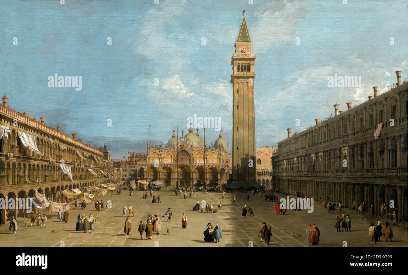 La Piazza San Marco, Canaletto, 1720's, el Museo de Arte Metropolitano, Manhattan, Ciudad de Nueva York, EE.UU., América del Norte Foto de stock