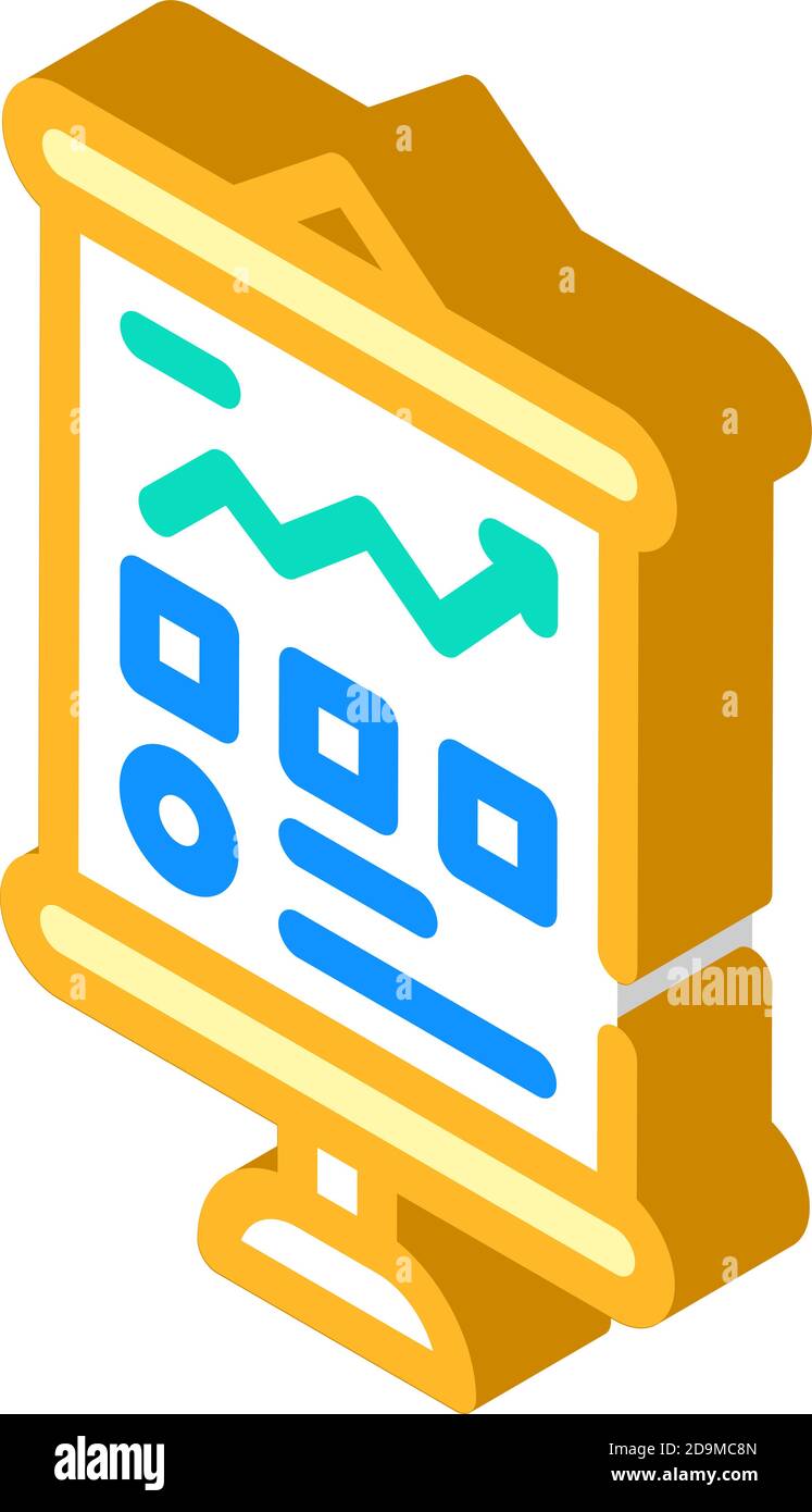 presentación comercial icono isométrico signo de ilustración vectorial Ilustración del Vector
