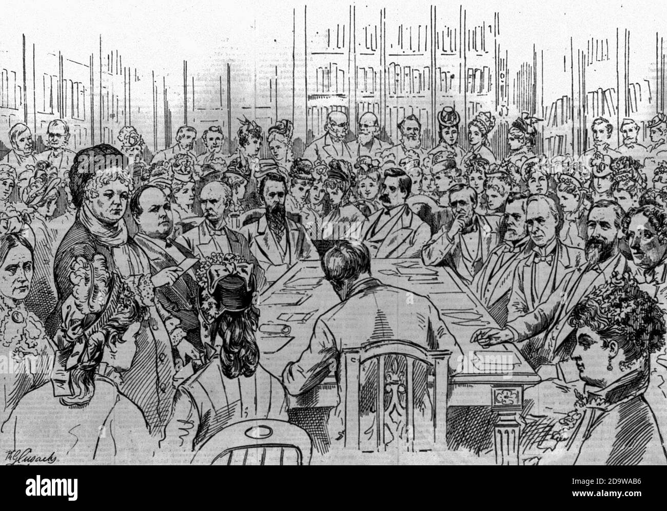 Discurso de Elizabeth Cady Stanton ante el Comité Senatorial de privilegios y elecciones, enero de 1878 Foto de stock