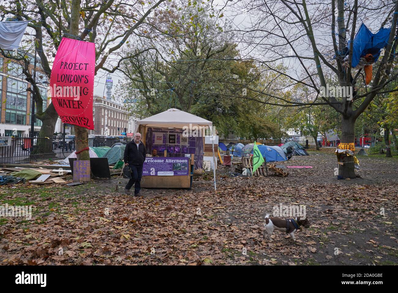 Campamento de protesta HS2 en euston londres Foto de stock