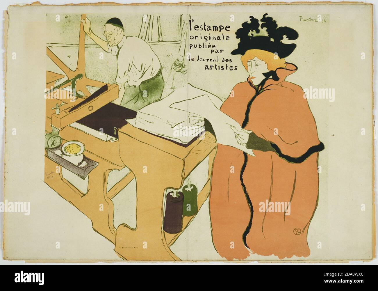 Henri de Toulouse-Lautrec. (Francés, 1864-1901). Cubierta envolvente para la cartera L'Estampe originale (La impresión original). (1893). Litografía. Foto de stock