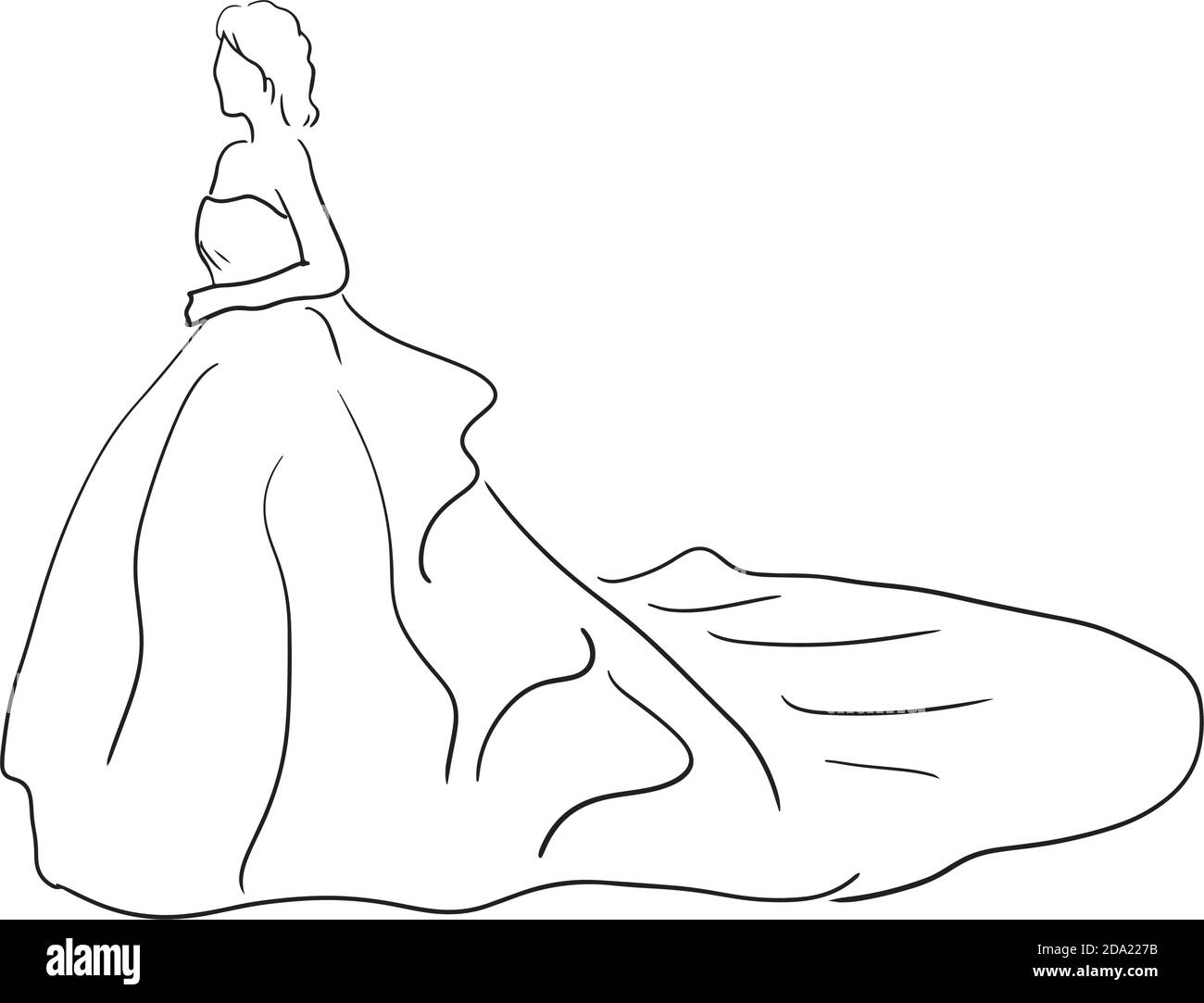 Joven hermosa novia en vestido vector ilustración boceto de la mano de fideos dibujado con líneas negras aisladas sobre fondo blanco Imagen Vector de stock - Alamy Joven hermosa novia en vestido vector ilustración boceto de la mano de fideos dibujado con líneas negras aisladas sobre fondo blanco Imagen Vector de stock - Alamy