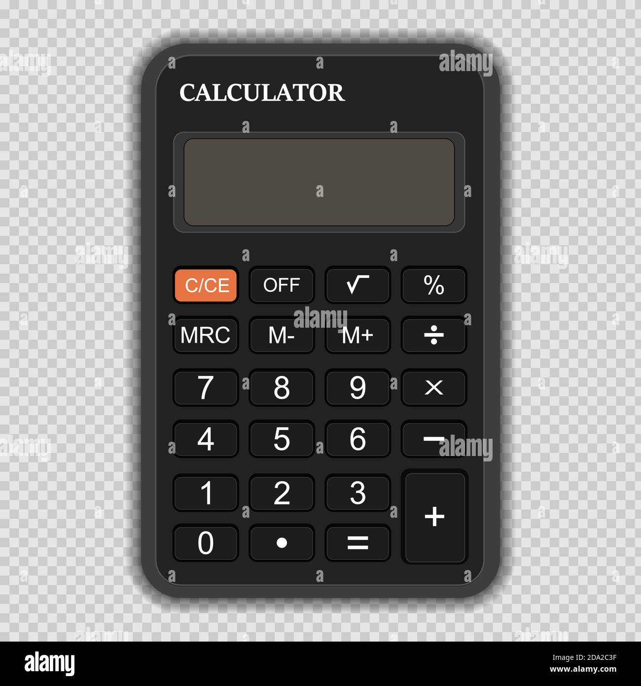 Calculador electrónico negro sobre fondo transparente. Ilustración  vectorial aislada. EPS 10 Imagen Vector de stock - Alamy