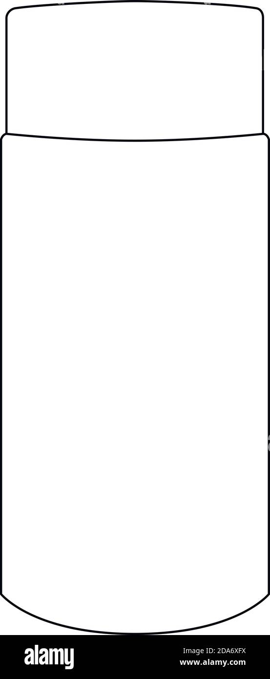 ilustración de línea de la maqueta de contenedor cosmético en blanco, aislado sobre fondo blanco Ilustración del Vector