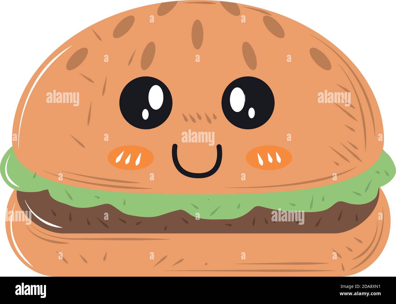 Vetor de Hamburguesa gato kawaii, hamburguesa en forma de gato