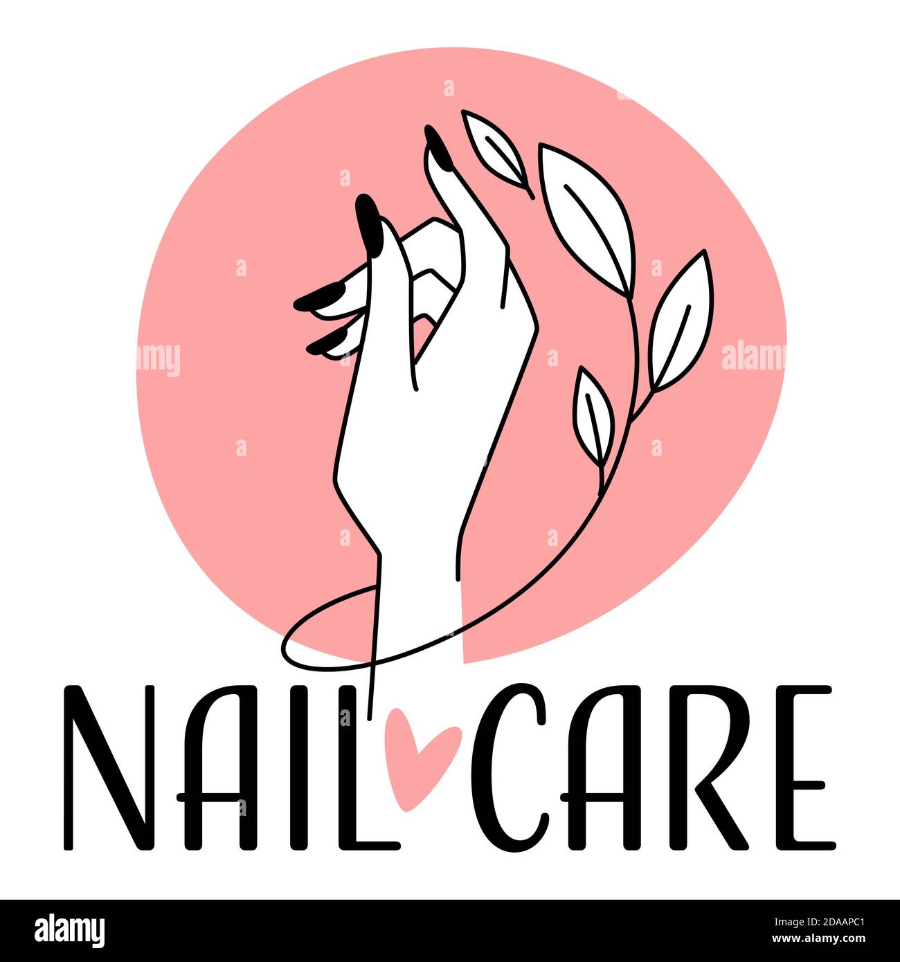 Cuidado y tratamiento de uñas, logotipo para manicura Imagen Vector de  stock - Alamy