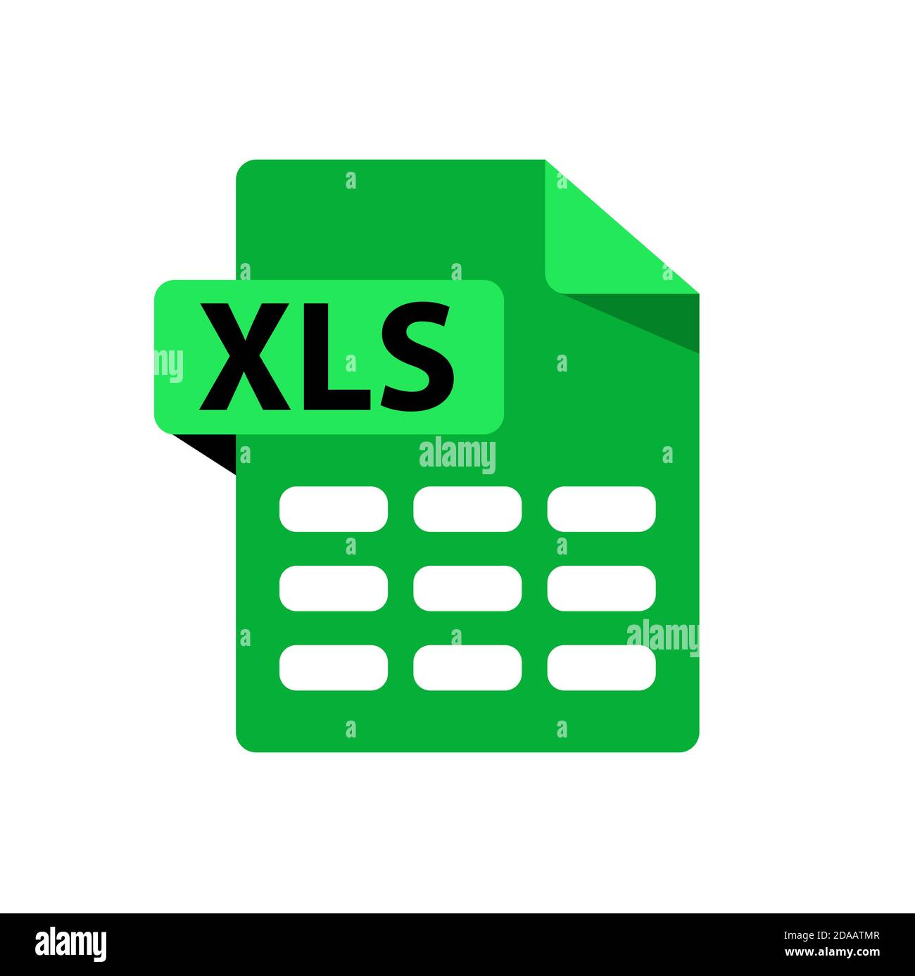 Vector icono verde XLS. Icono de extensiones de formato de archivo. Estilo  de diseño plano Imagen Vector de stock - Alamy