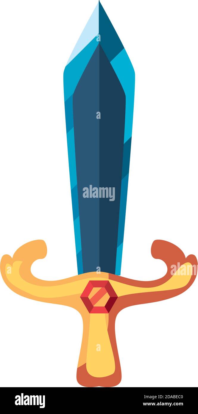 video juego espada color azul sobre fondo blanco vector ilustración diseño  Imagen Vector de stock - Alamy