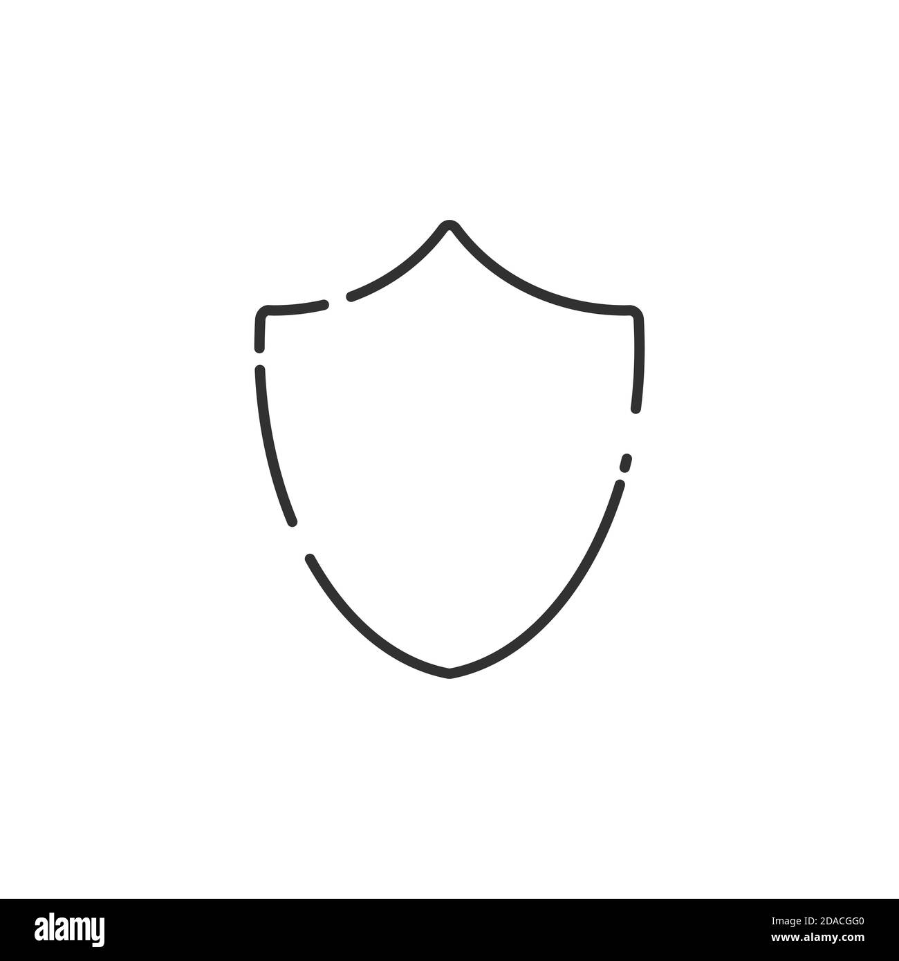 Blindaje de seguridad lineal vectorial. Concepto de protección. Bloquear. Ilustración de vector de stock aislada sobre fondo blanco. Ilustración del Vector