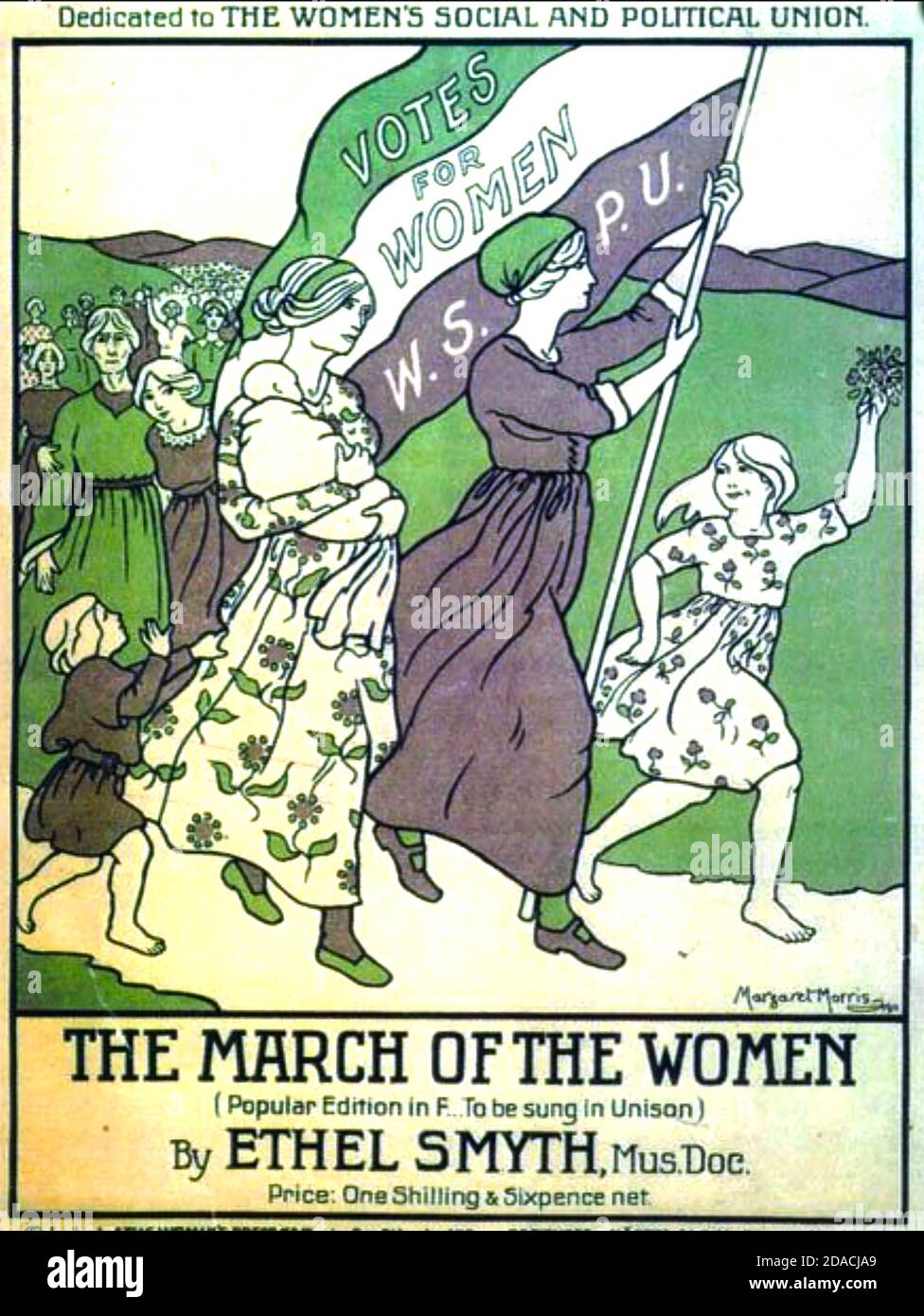 LA MARCHA DE LAS MUJERES himno oficial de la WSPU Compuesto por Ethel Smyth en 1910 Foto de stock