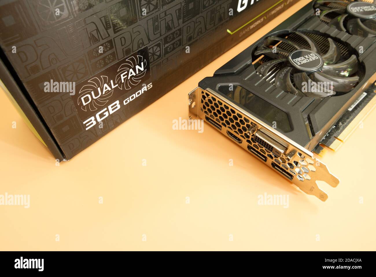 tarjeta de vídeo dual nvidia geforce gtx 1060 utilizada arriba vista  Fotografía de stock - Alamy