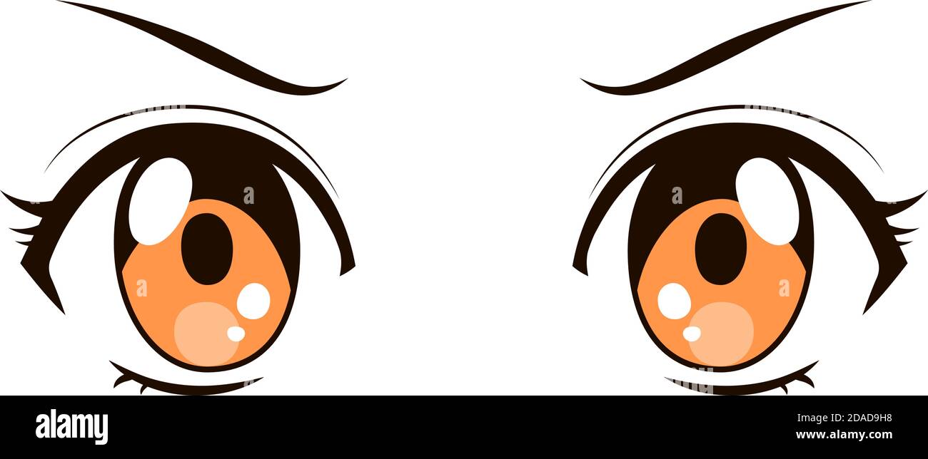 Esta es una ilustración de los ojos de estilo anime de Cute con un mirada  enojada Imagen Vector de stock - Alamy