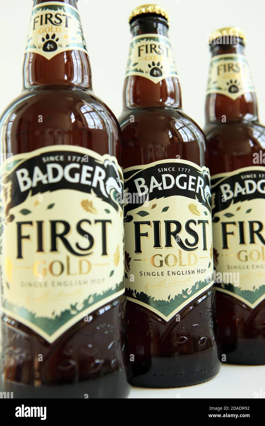 Badger cerveza First Gold ahora rebautizada como primera llamada Foto de stock