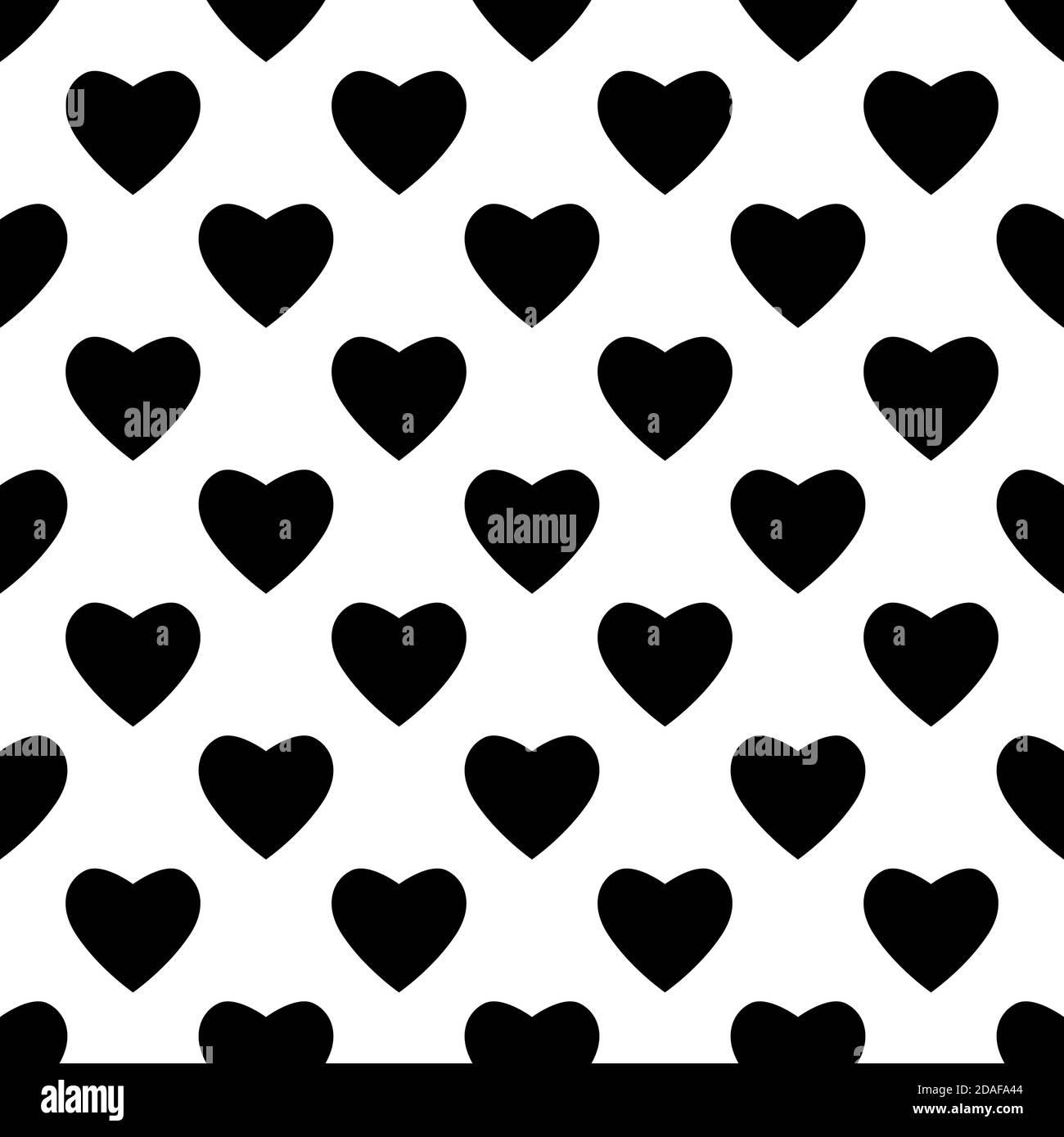 Corazón Sin Costuras Negro Sin Fin Corazón Patrón Sobre Fondo Blanco Ilustración Vectorial 8177