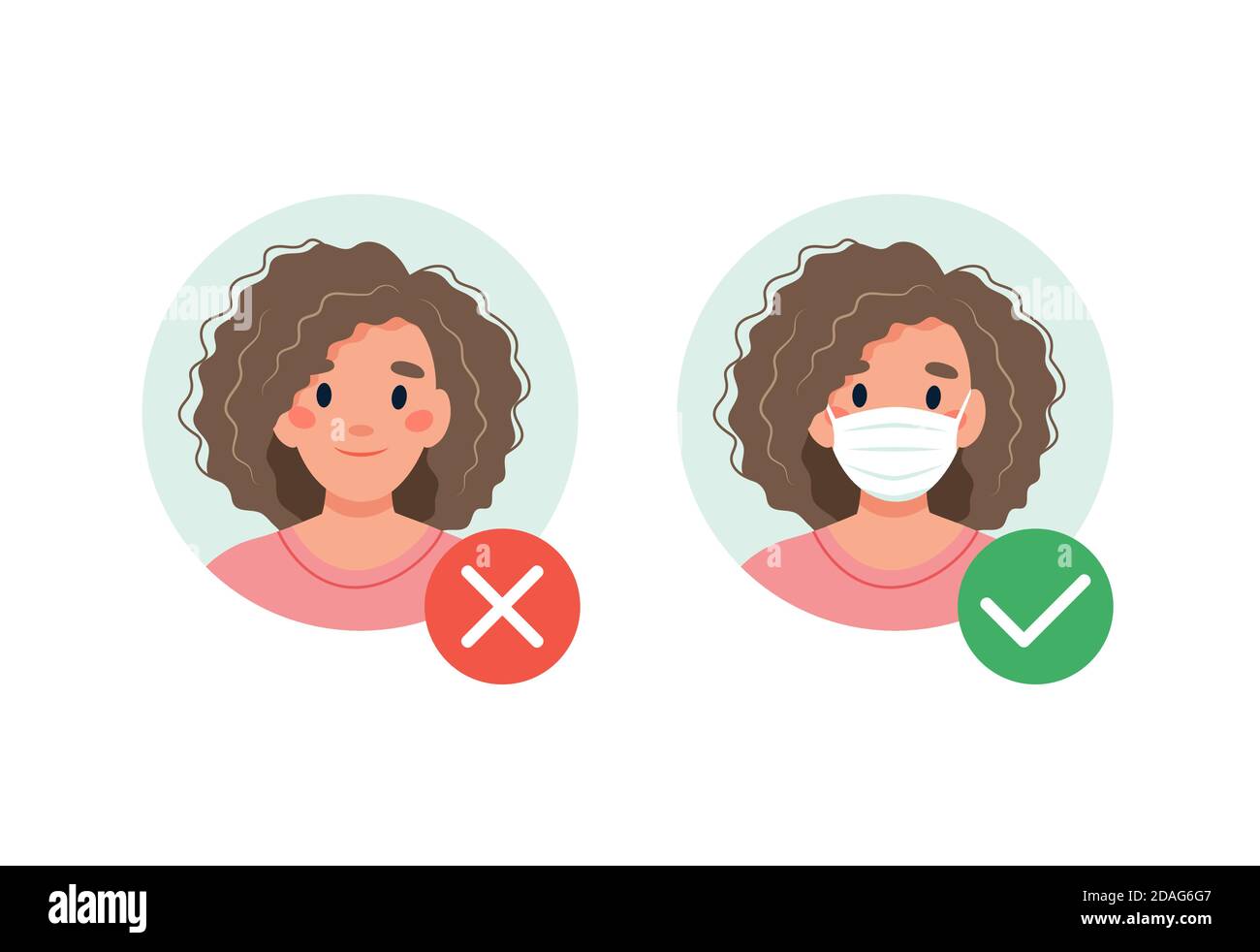 Máscara requerida. No hay entrada sin usar una máscara. Mujer con y sin