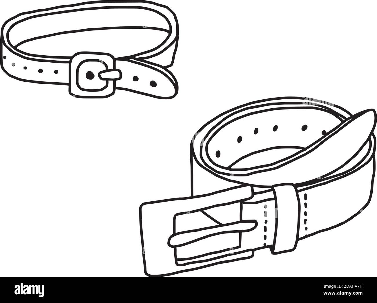 ilustración vectorial dibujo dibujado a mano del cinturón aislado en blanco antecedentes Imagen Vector de stock - Alamy
