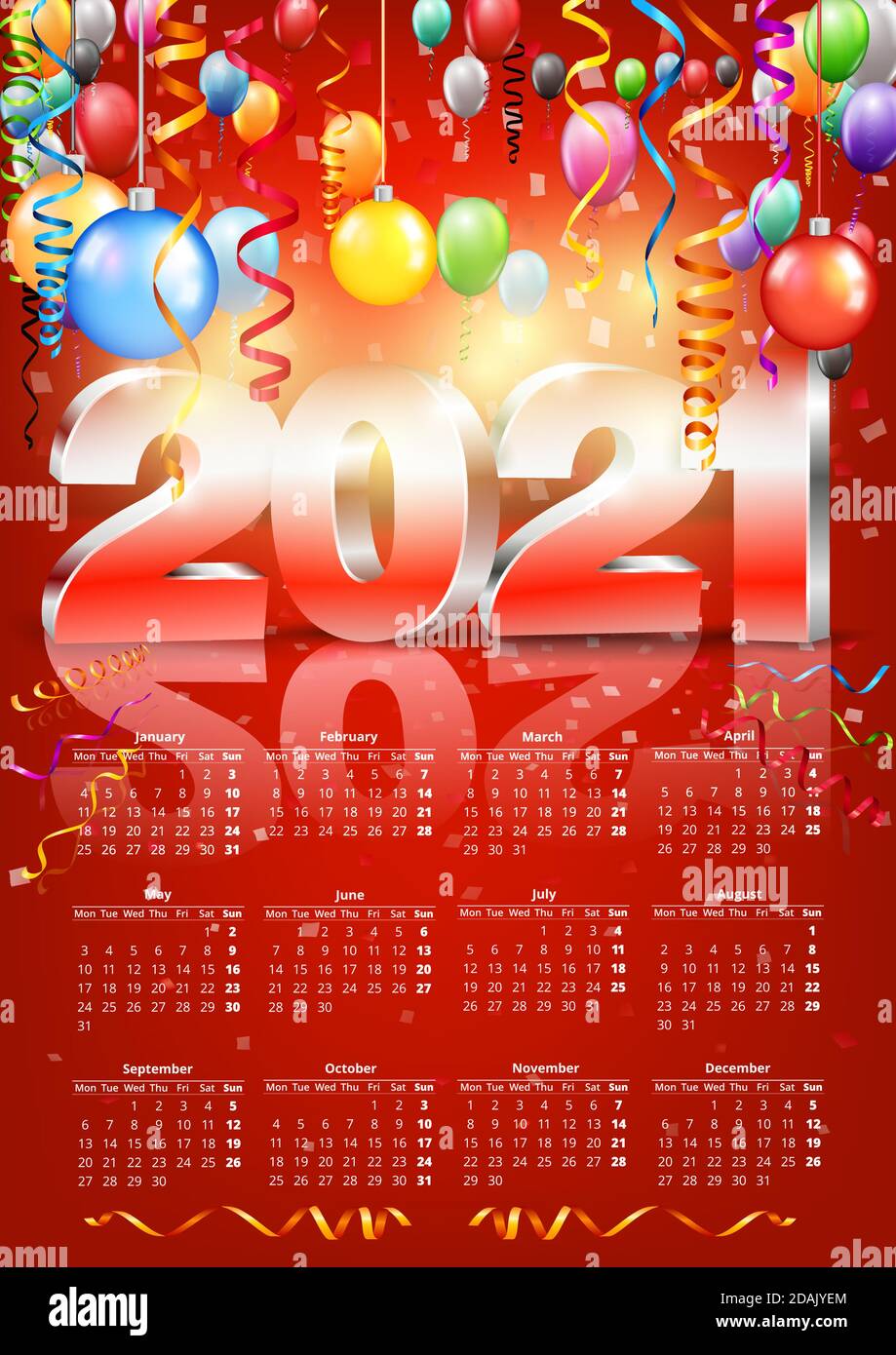 2021 Calendario Vectorial Imágenes Vectoriales De Stock Alamy 