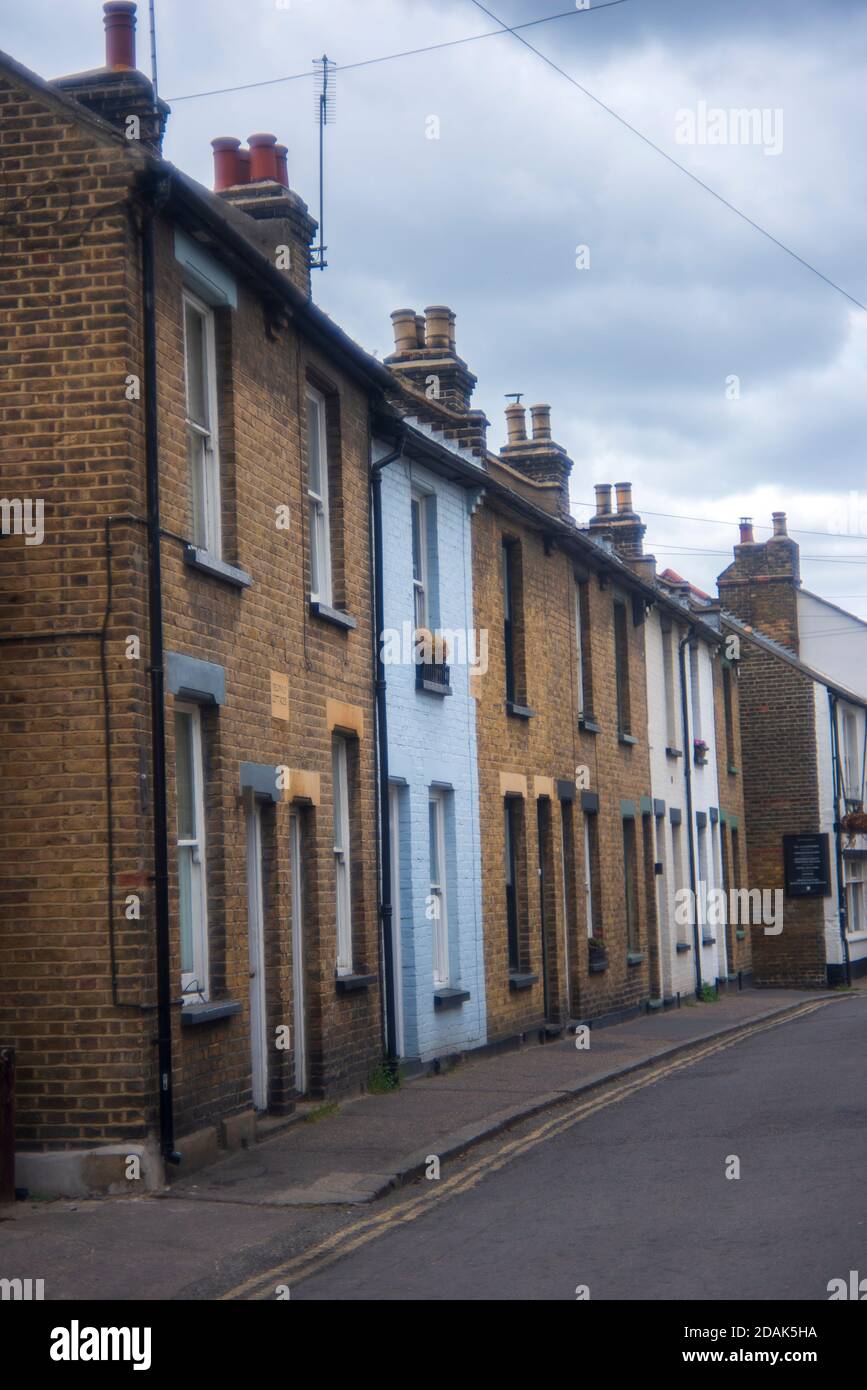 Casas a lo largo de High St en Old Leigh, Leighonsea Essex Fotografía