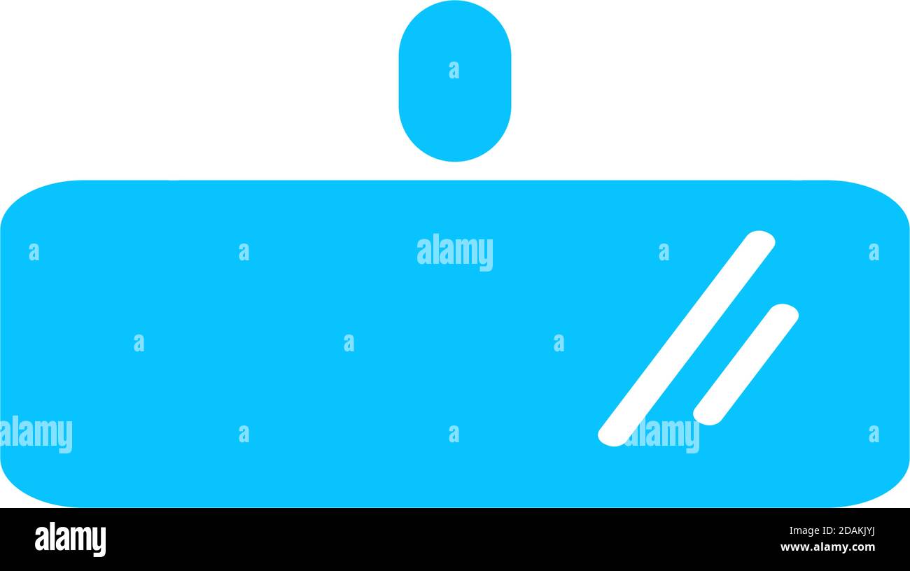Icono de espejo retrovisor plano. Pictograma azul sobre fondo blanco. Símbolo de ilustración vectorial Ilustración del Vector