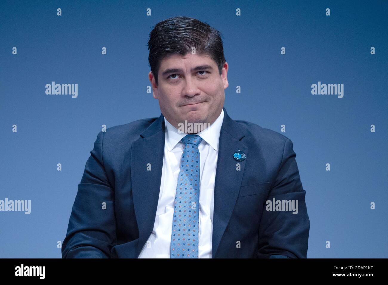 París, Francia, 12 de noviembre de 2018, Carlos Alvarado Quesada, presidente de la República de Costa Rica, en el Foro de Paz de París, François Loock/Alamy Foto de stock