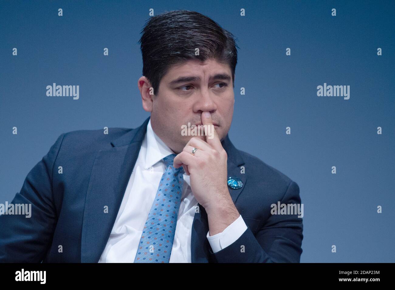 París, Francia, 12 de noviembre de 2018, Carlos Alvarado Quesada, presidente de la República de Costa Rica, en el Foro de Paz de París, François Loock/Alamy Foto de stock