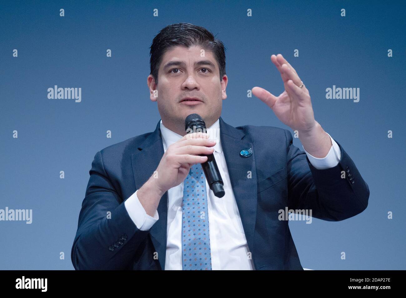 París, Francia, 12 de noviembre de 2018, Carlos Alvarado Quesada, presidente de la República de Costa Rica, en el Foro de Paz de París, François Loock/Alamy Foto de stock