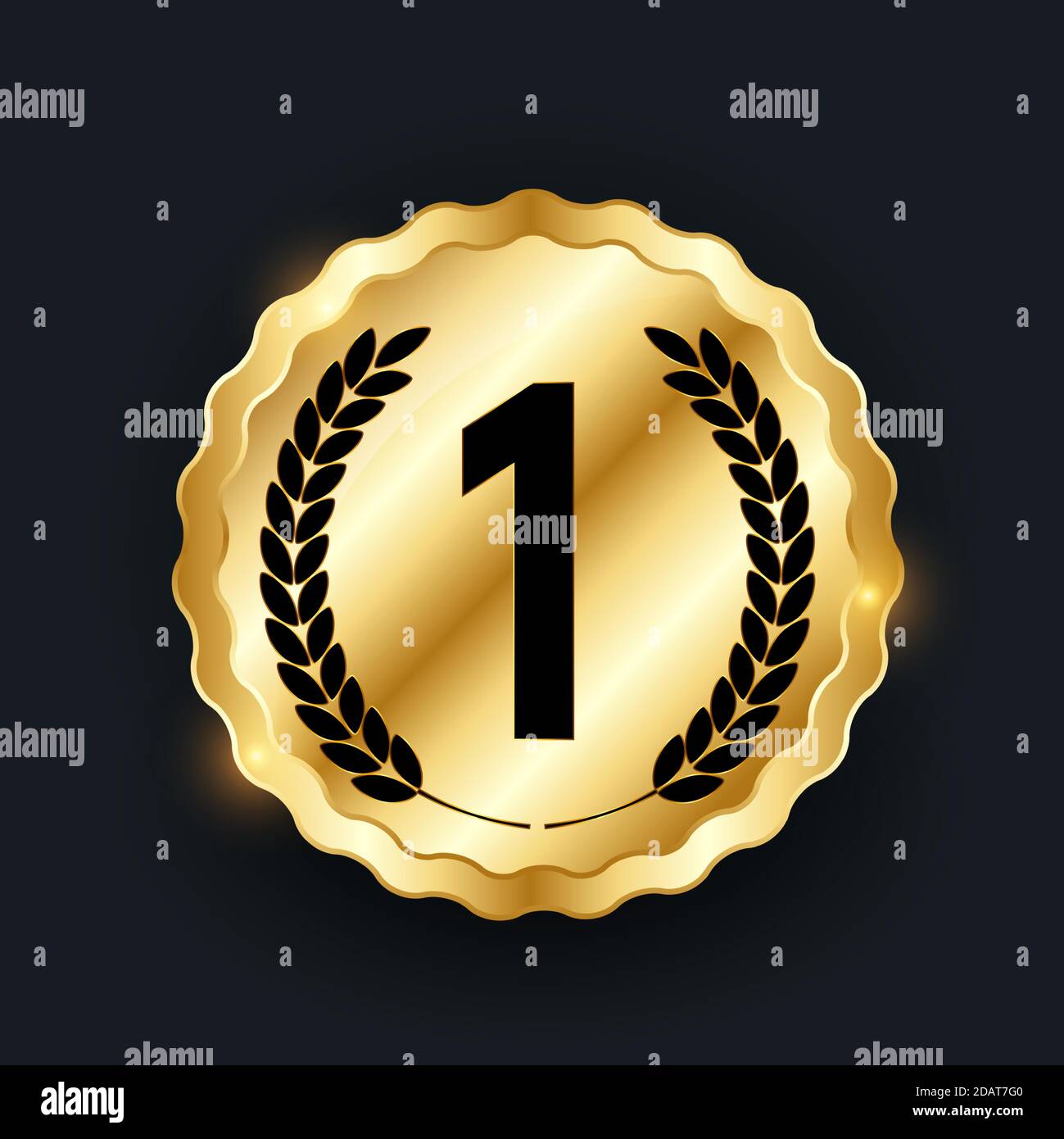 Medalla de oro. Icono en primer lugar. Ilustración vectorial Imagen