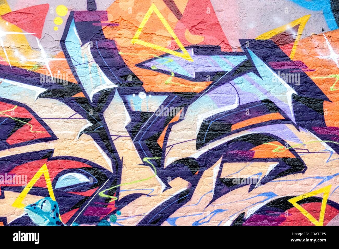 Graffiti de pared genérico colorido y abstracto Foto de stock