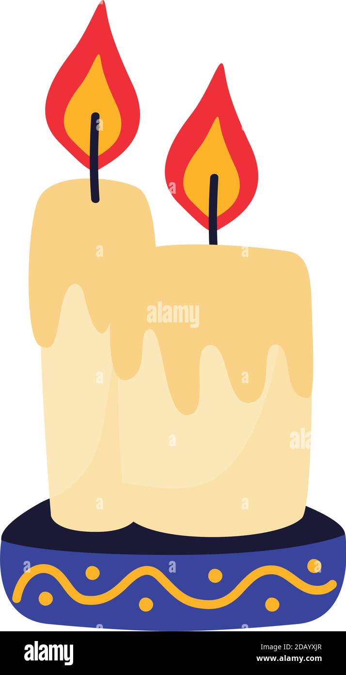 dia de los muertos celebración velas vector ilustración diseño Imagen  Vector de stock - Alamy