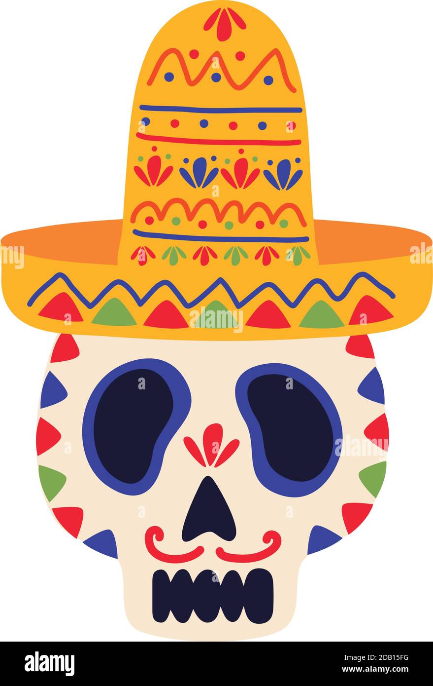 dia de muertos calavera pintada de mexicano diseño de ilustración Imagen Vector de stock - Alamy