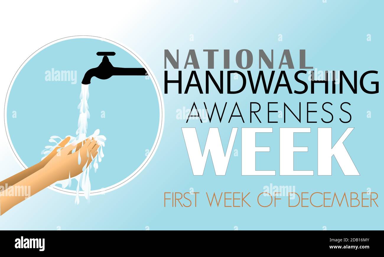 National Hand Washing Awareness Week Banner o Poster Vector Design Para