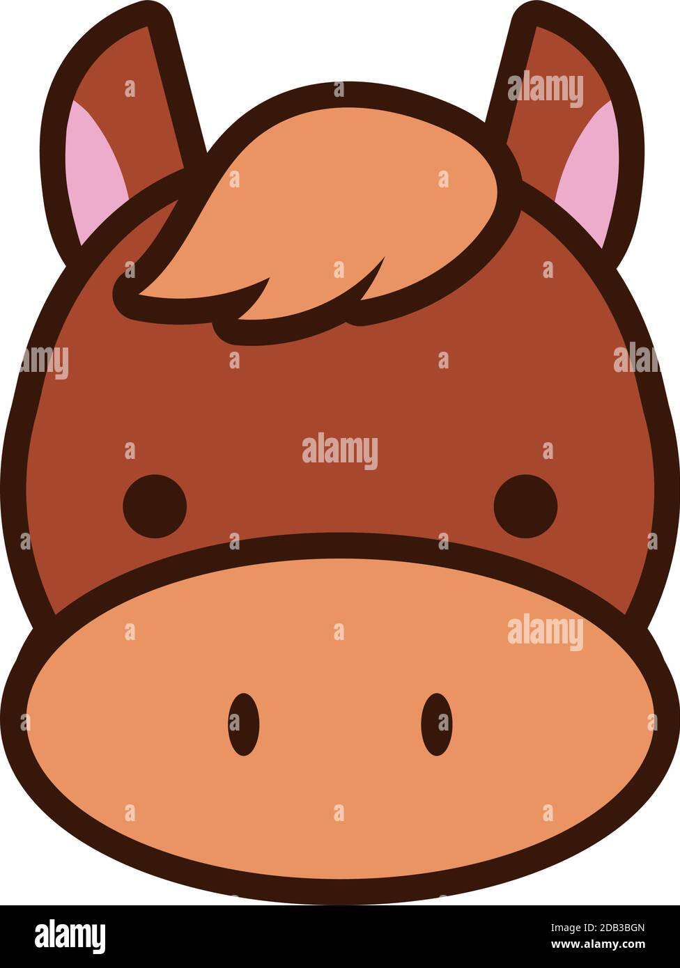 cute caballo pequeño kawaii línea animal y relleno estilo vector diseño de  ilustración Imagen Vector de stock - Alamy