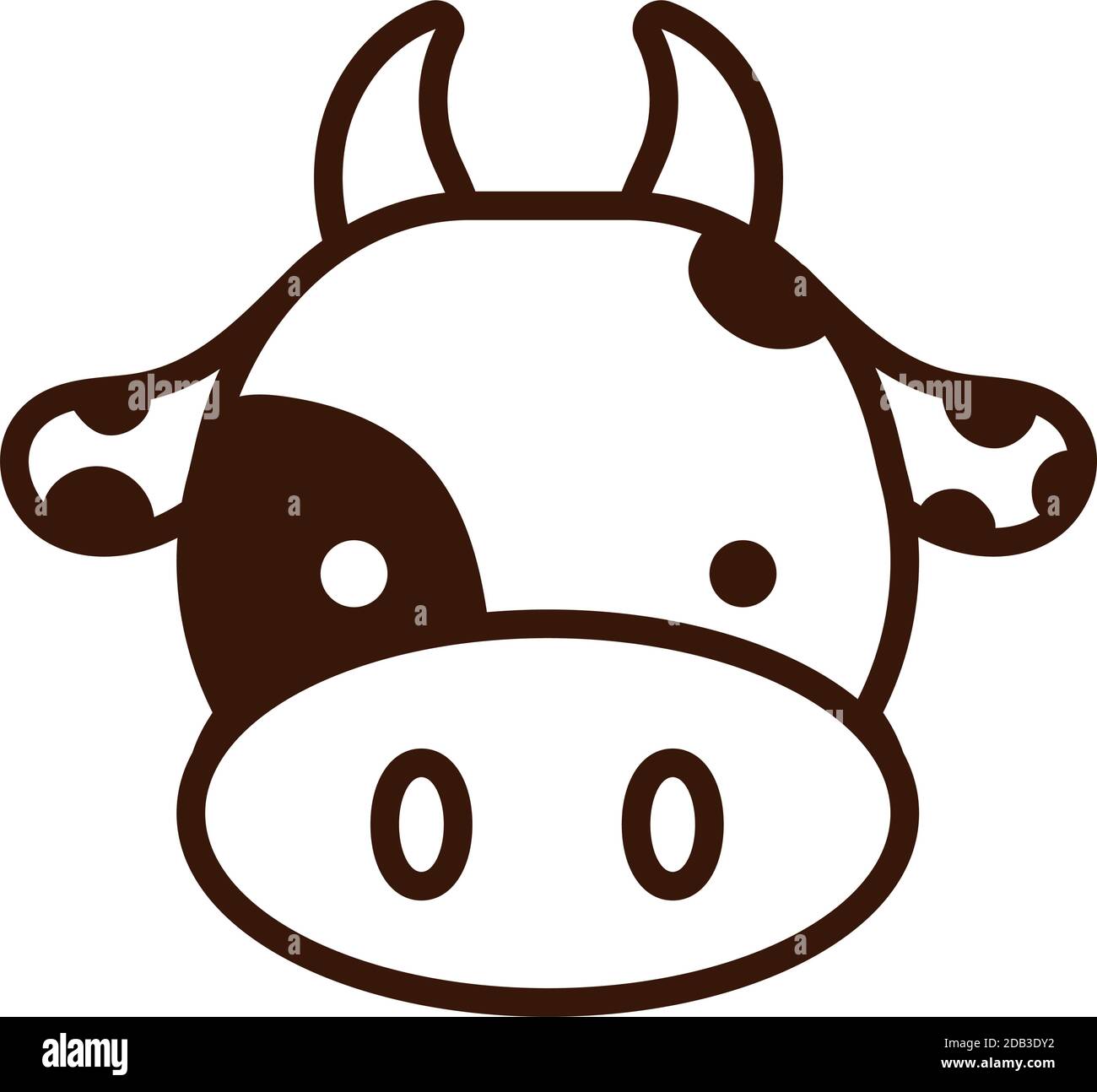 cute vaca pequeña kawaii línea animal estilo vector ilustración diseño  Imagen Vector de stock - Alamy