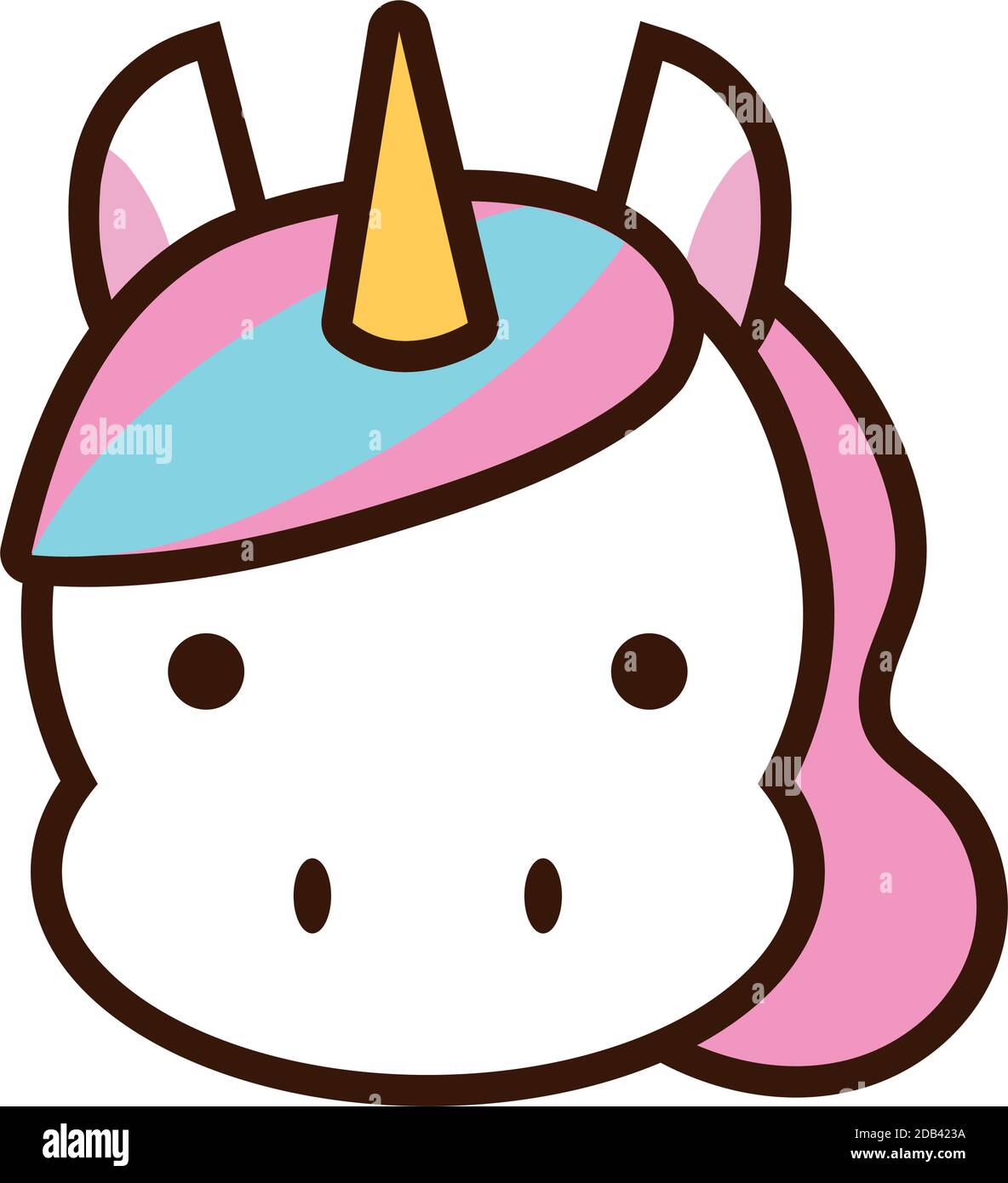 lindos poco unicornio kawaii línea animal y relleno estilo vector diseño de  ilustración Imagen Vector de stock - Alamy