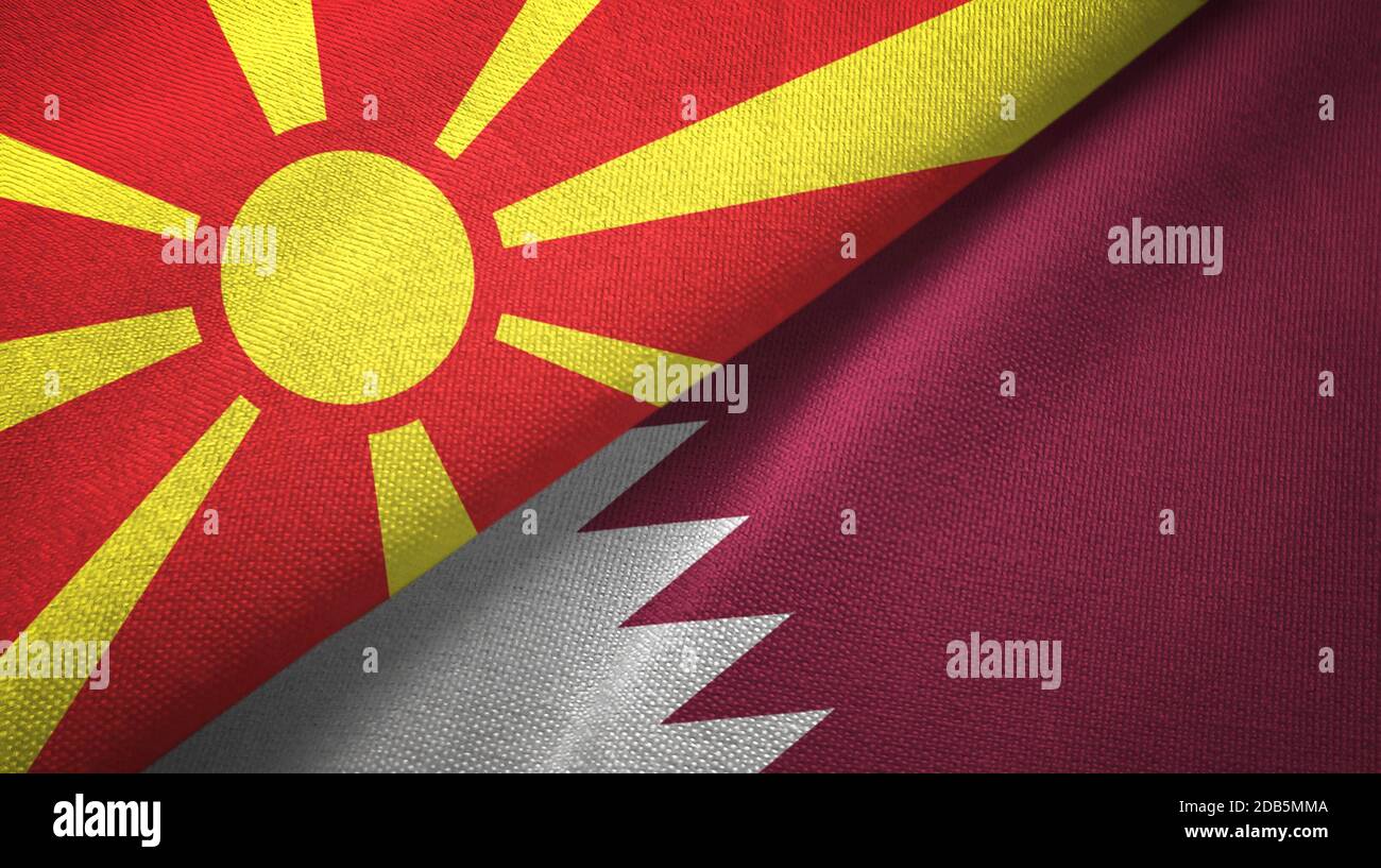 Bandera De Qatar Macedonia Del Norte Fotos e Imágenes de stock Alamy