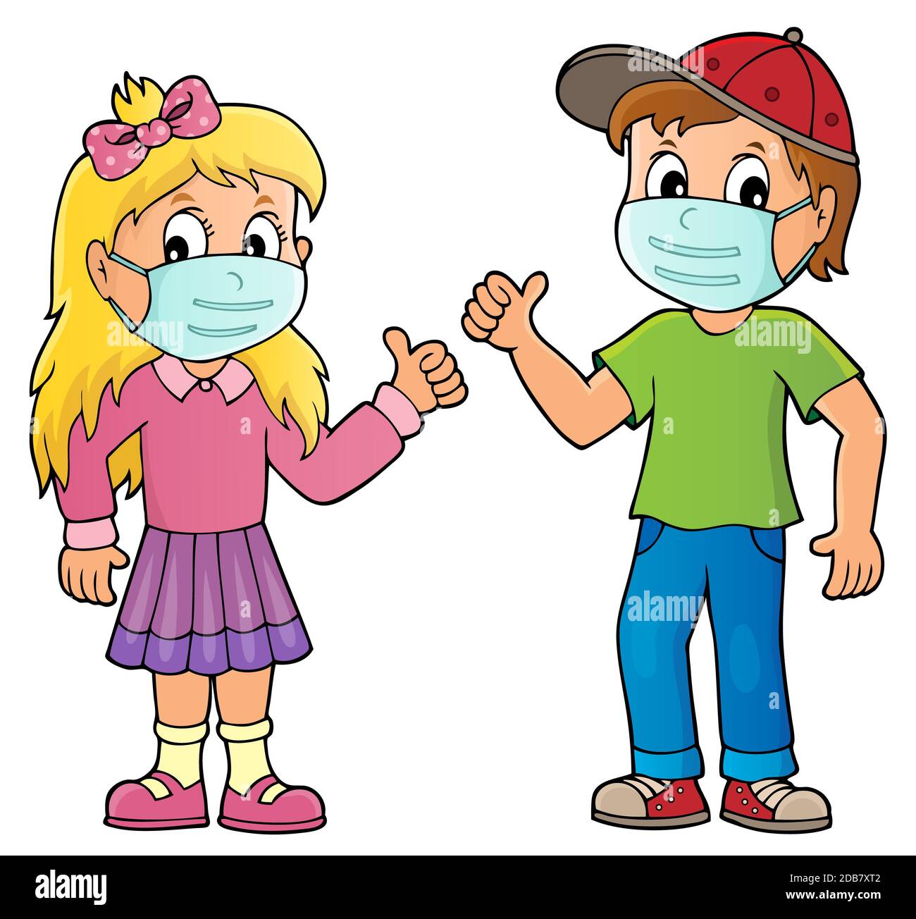 Niños en máscaras médicas tema imagen 1 - ilustración de la imagen  Fotografía de stock - Alamy