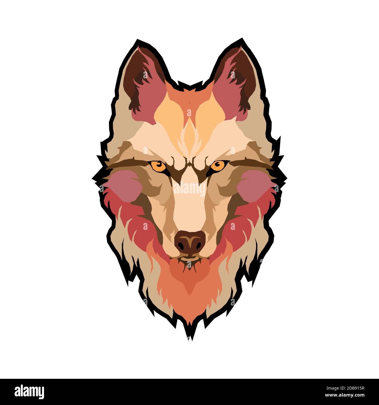 Vector ilustrativo Retrato de Lobo. Hermosa cara de observación de Wolf  Fotografía de stock - Alamy