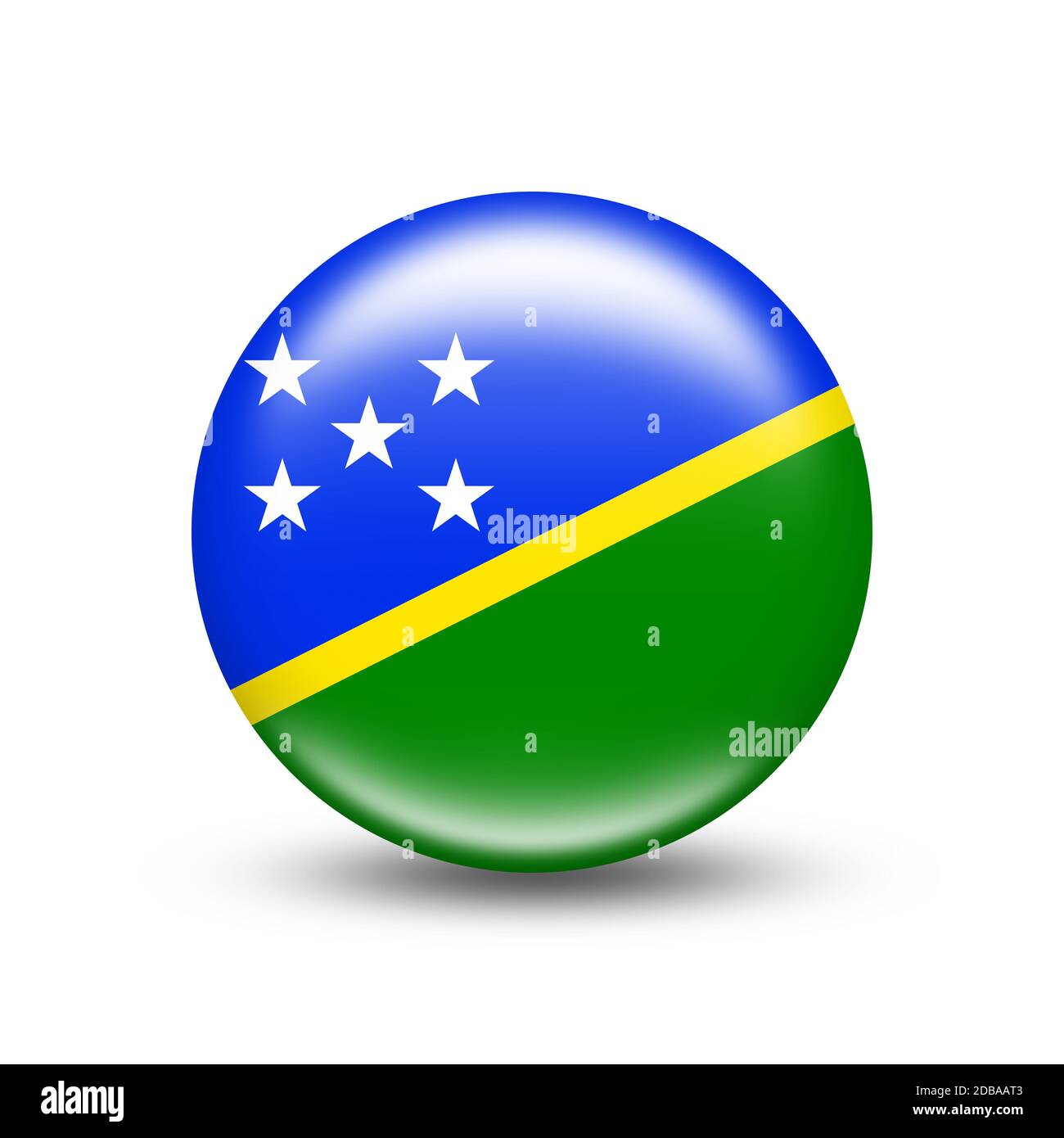 Bandera de las Islas Salomón país en la esfera con sombra blanca -  ilustración Fotografía de stock - Alamy