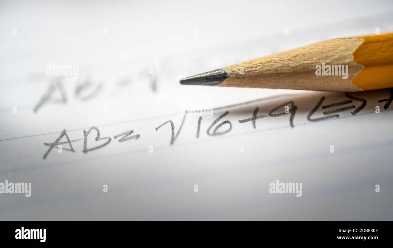 Notas para estudiantes de matemáticas Foto de stock