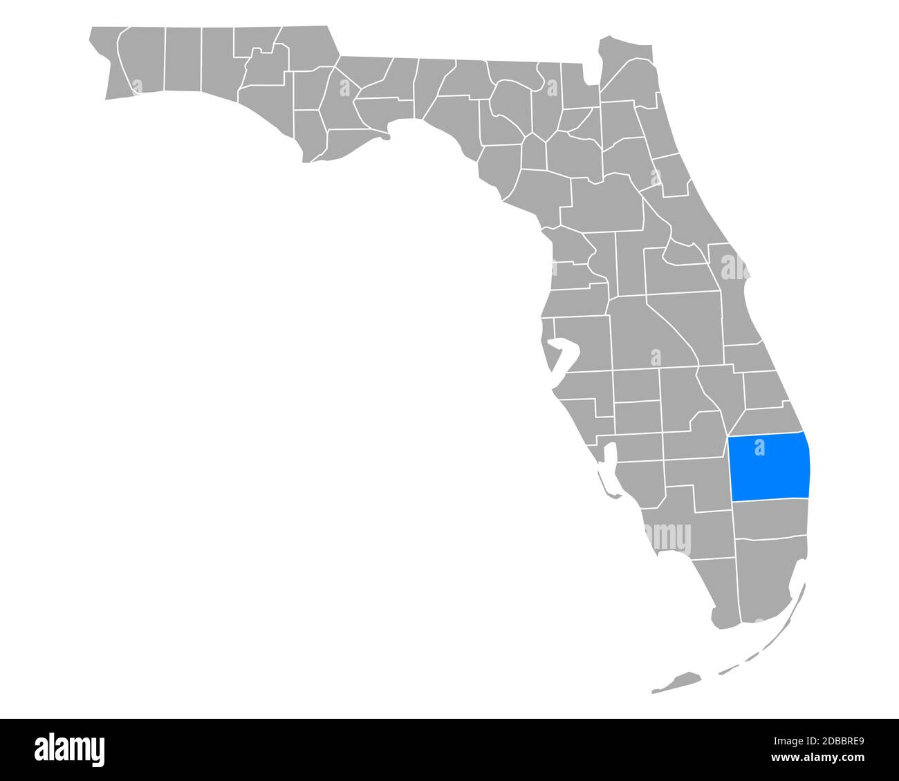 Mapa de Palm Beach en Florida Foto de stock