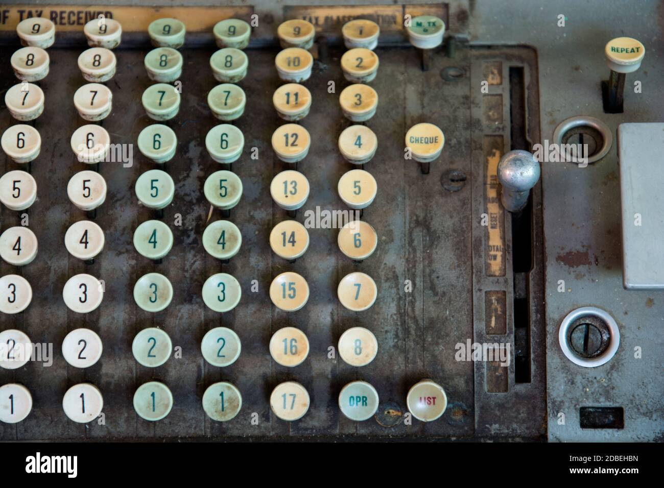 Calculadora de impuestos antiguo antiguo Foto de stock