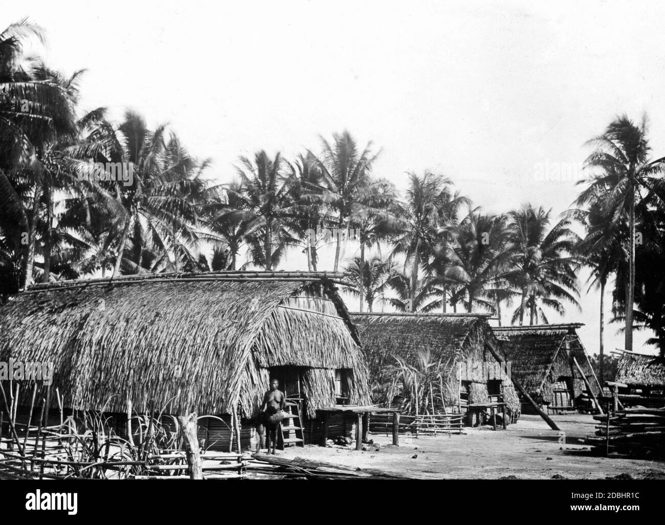 Pueblo en las Islas Hermit. Foto de stock
