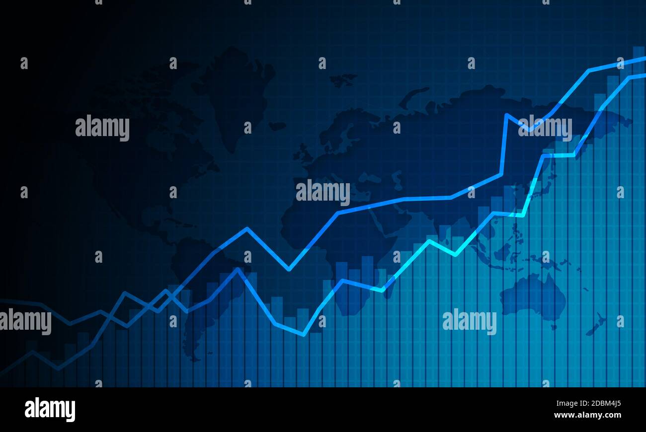 Gráfico gráfico de la bolsa de inversión de mercado de valores,  representación en 3d Fotografía de stock - Alamy