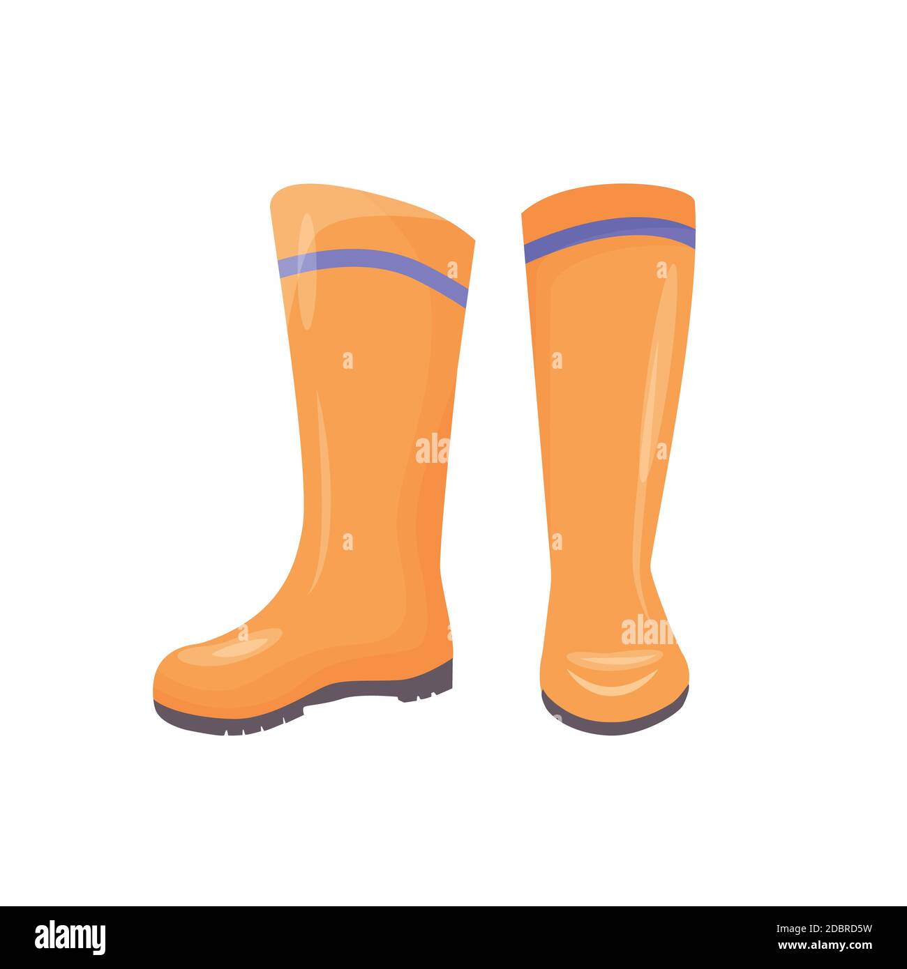Botas de goma dibujos animados vector ilustración. Equipo de protección  personal, calzado. Zapatos industriales resistentes al agua. Protección de  los pies. Botas de gumboots naranjas, galo Fotografía de stock - Alamy